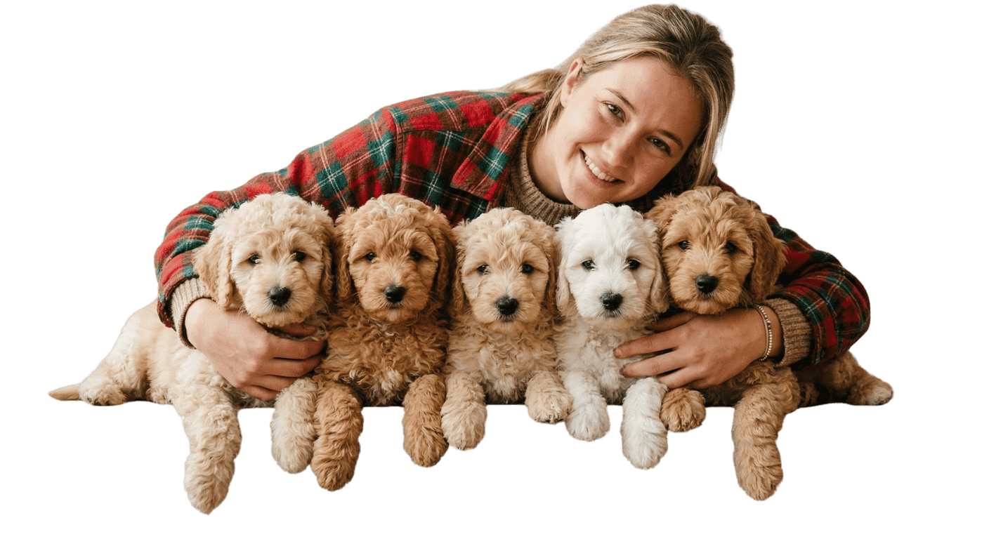 Hodowca ze szczeniakami